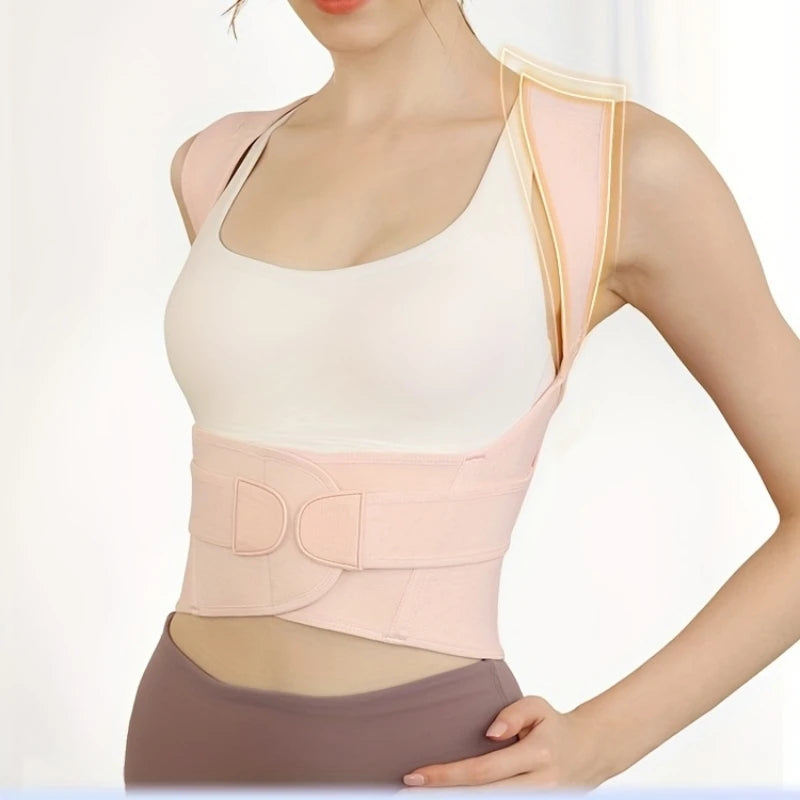 Back Brace Posture Corrector for Women and Men, Shoulder Straightener Adjustable Full Back Support Upper and Lower Waist Belt